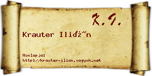 Krauter Ilián névjegykártya